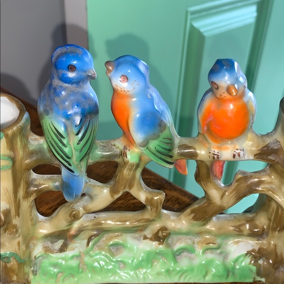 Vintage Hand-Painted Porcelain Double Bud Vase - Picture 2 of 8